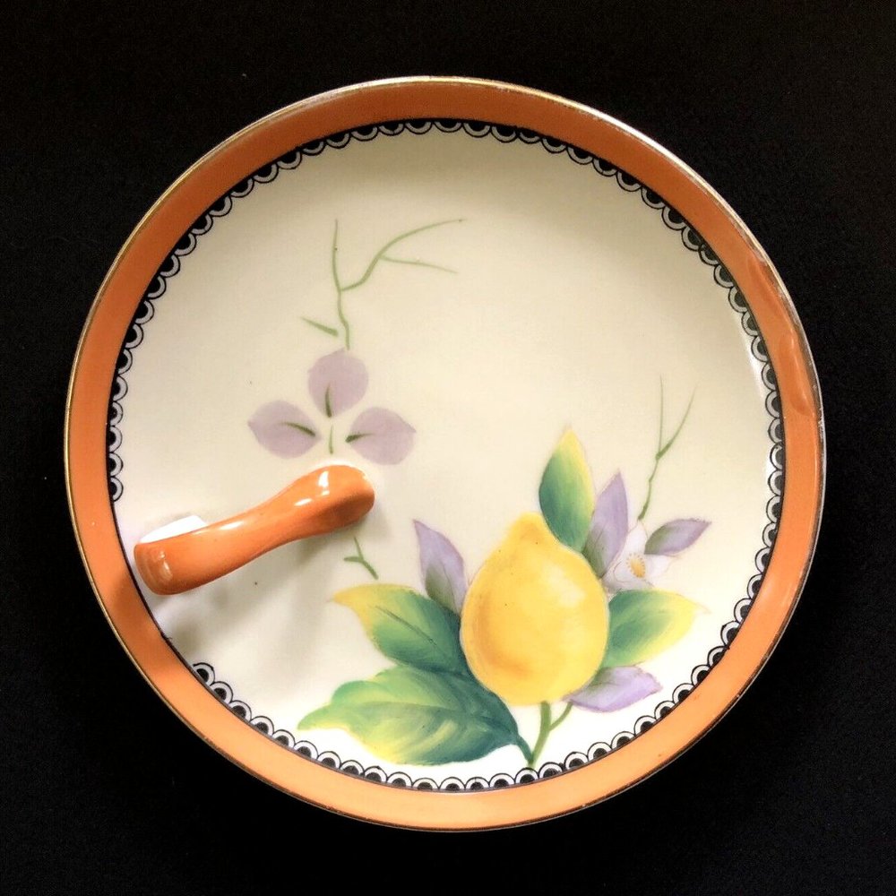 Noritake China Lemon Serving Dish 5.5" w/ Handle - "M" backstamp, made in Japan
